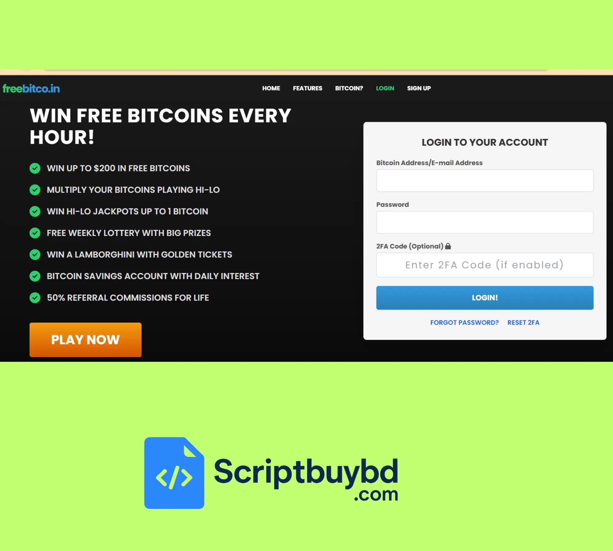 Freebitco.in website Script