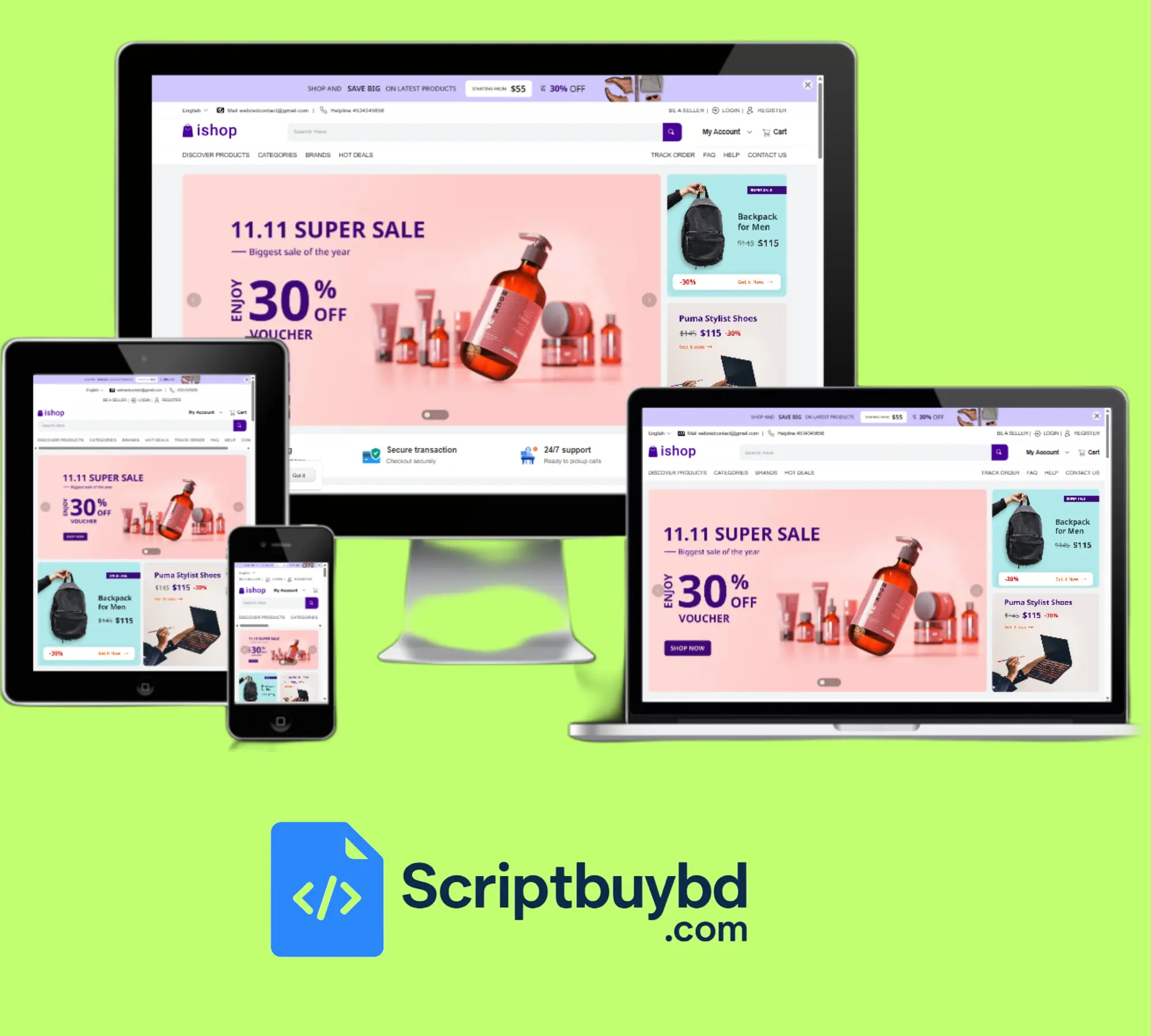 Ishop Multivendor Laravel Vue ECommerce Cms PHP Script