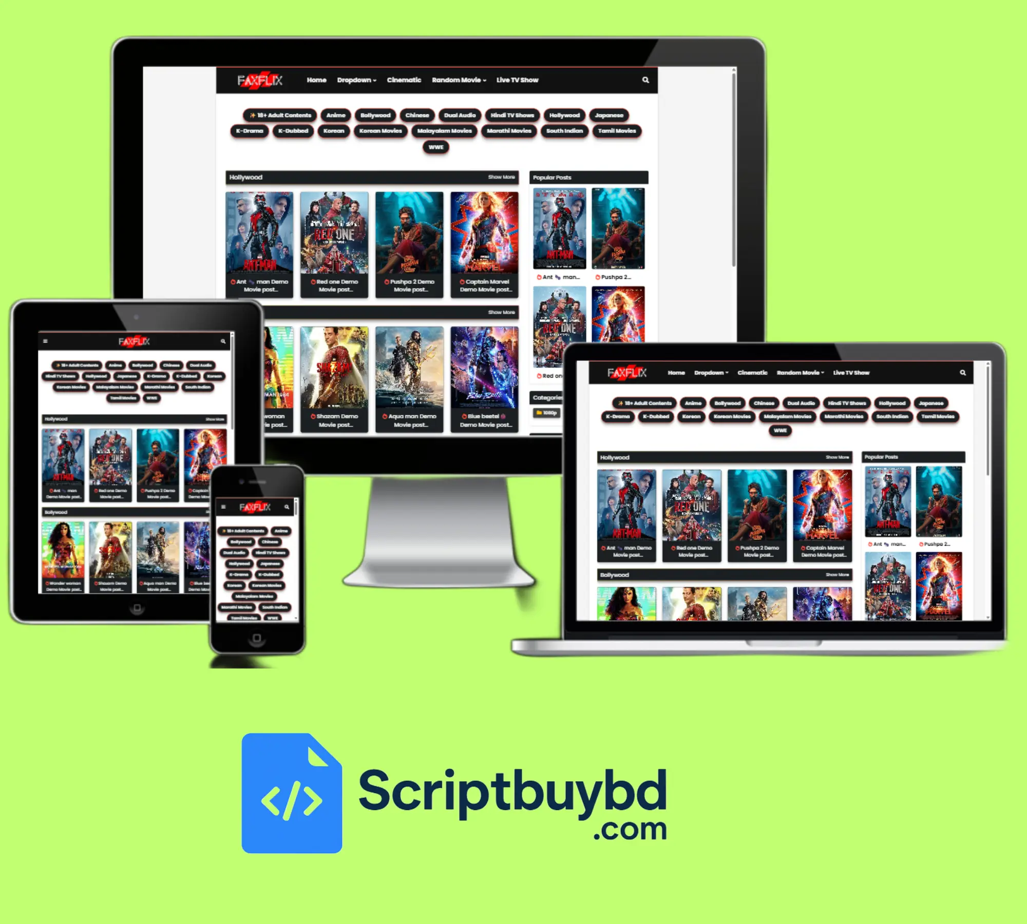 Faxflix movie Blogger Template