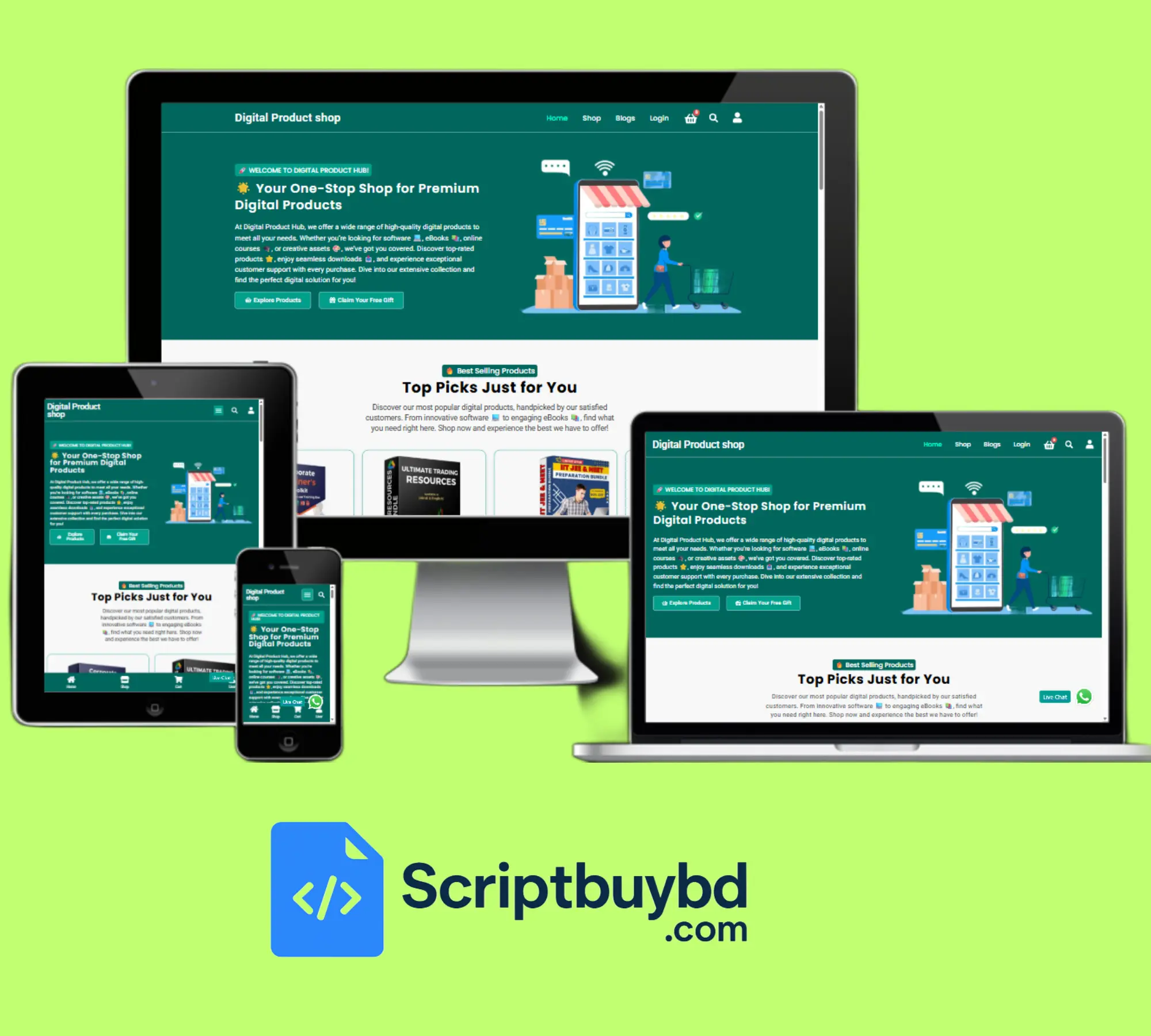 Digital Product Selling wordpress Website bd